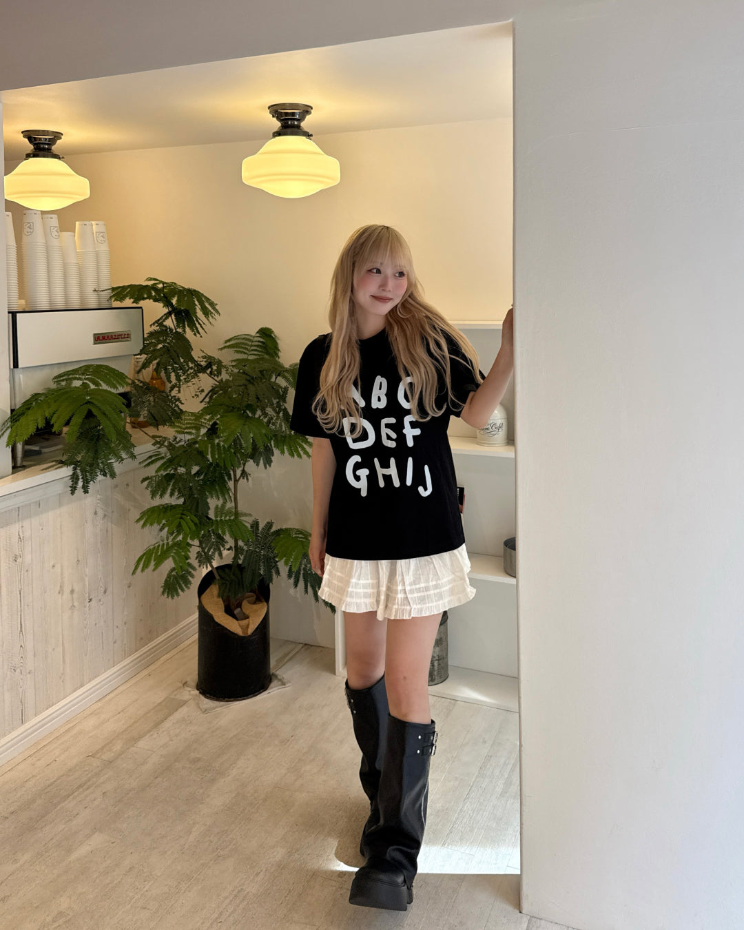 ハイストリートオーバーレタープリントTシャツ HZ3106