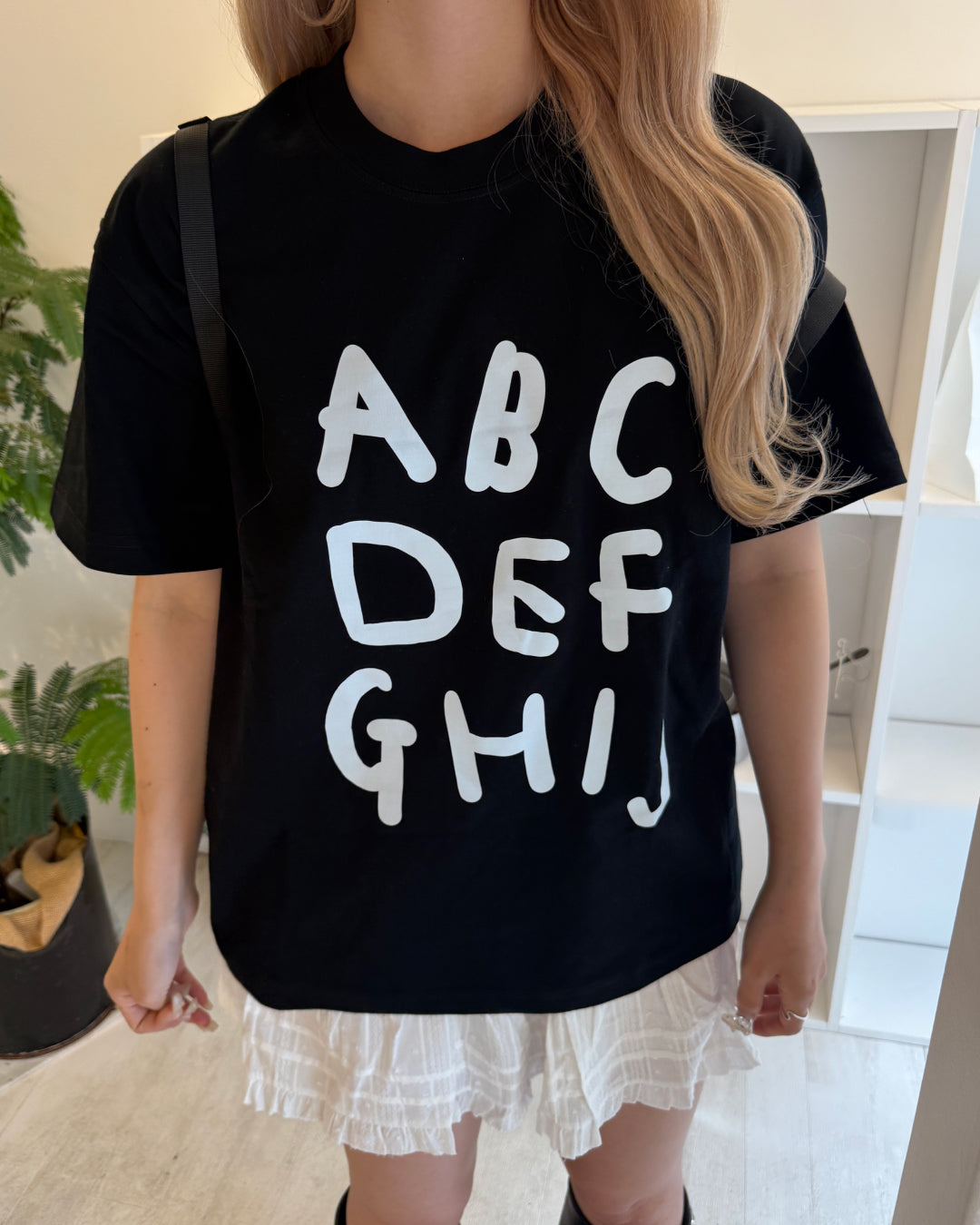 ハイストリートオーバーレタープリントTシャツ HZ3106