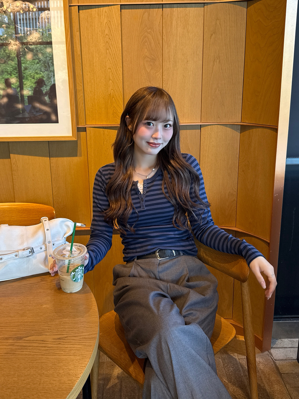 レトロストライプロングTシャツ HZ3225