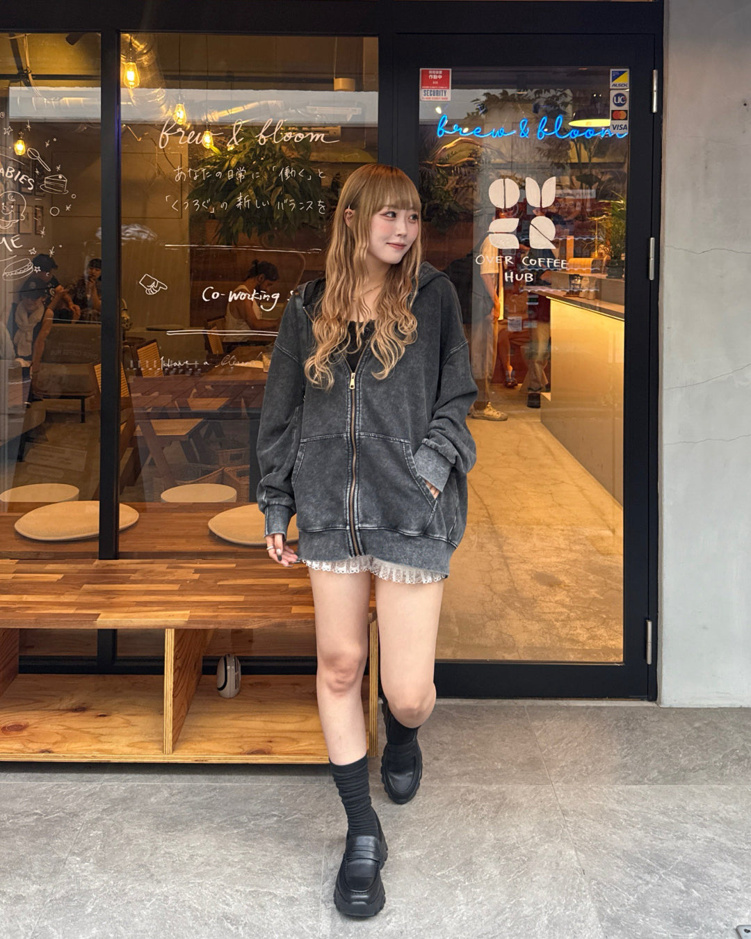 即納】ウォッシュ加工オーバーサイズジップパーカー HZ5002 – YOLO