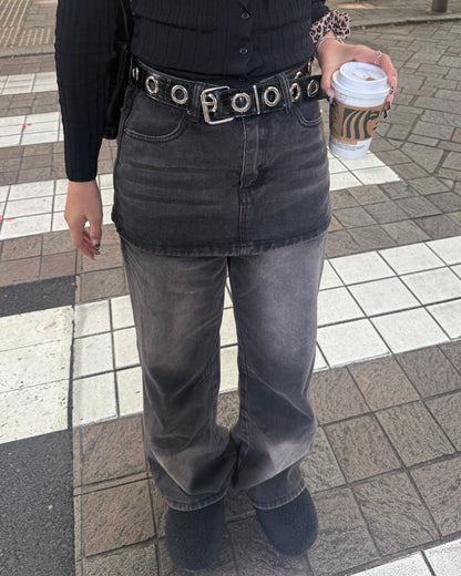 【即納】デニムスカートパンツ HZ5010