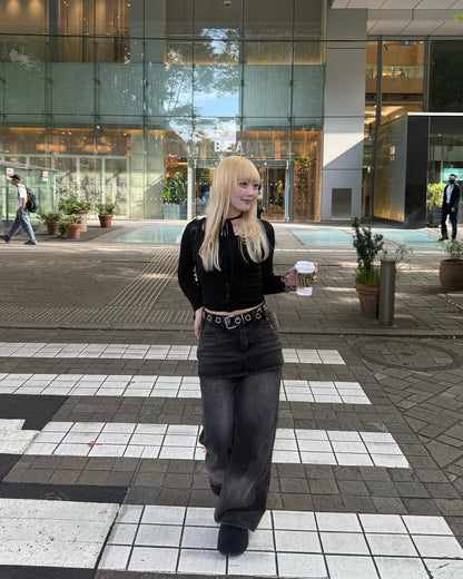 【即納】デニムスカートパンツ HZ5010