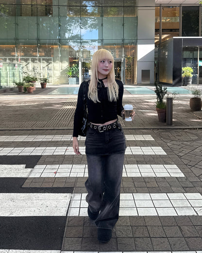 【即納】デニムスカートパンツ HZ5010