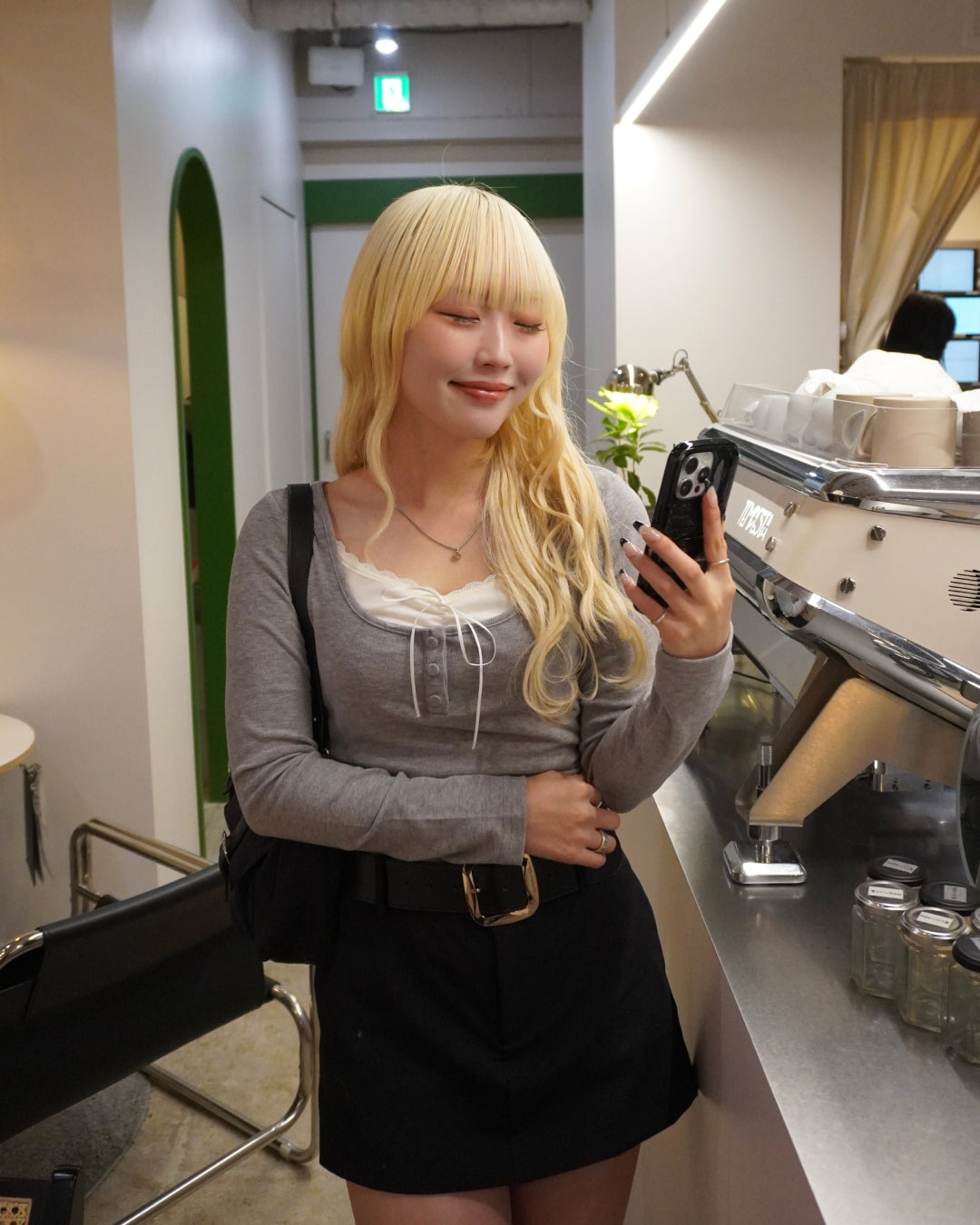 【即納】フェイクレイヤードリボントップス HZ5020