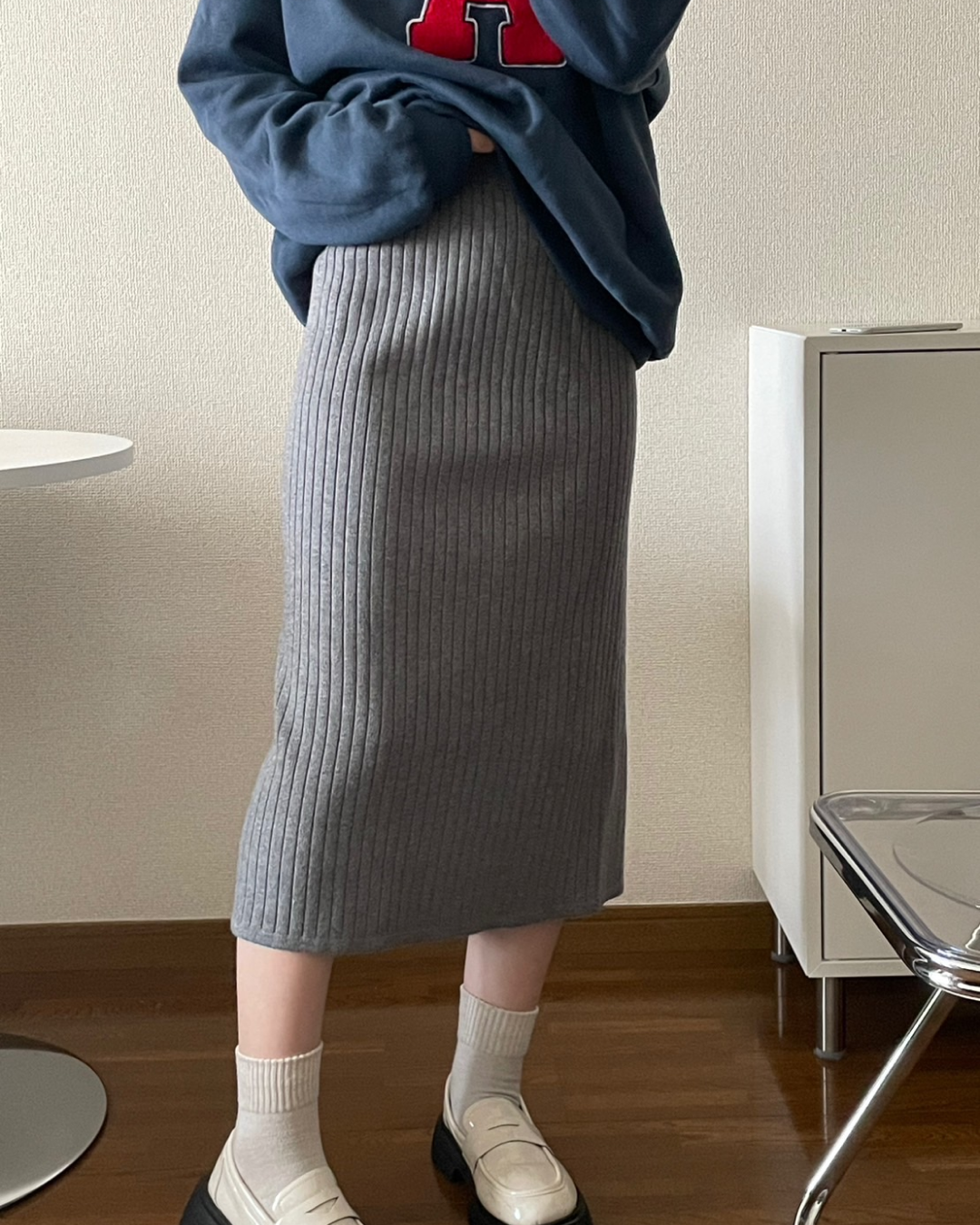 グレーロングニットスカート I0009 – YOLO（ヨロ）｜ファッション通販