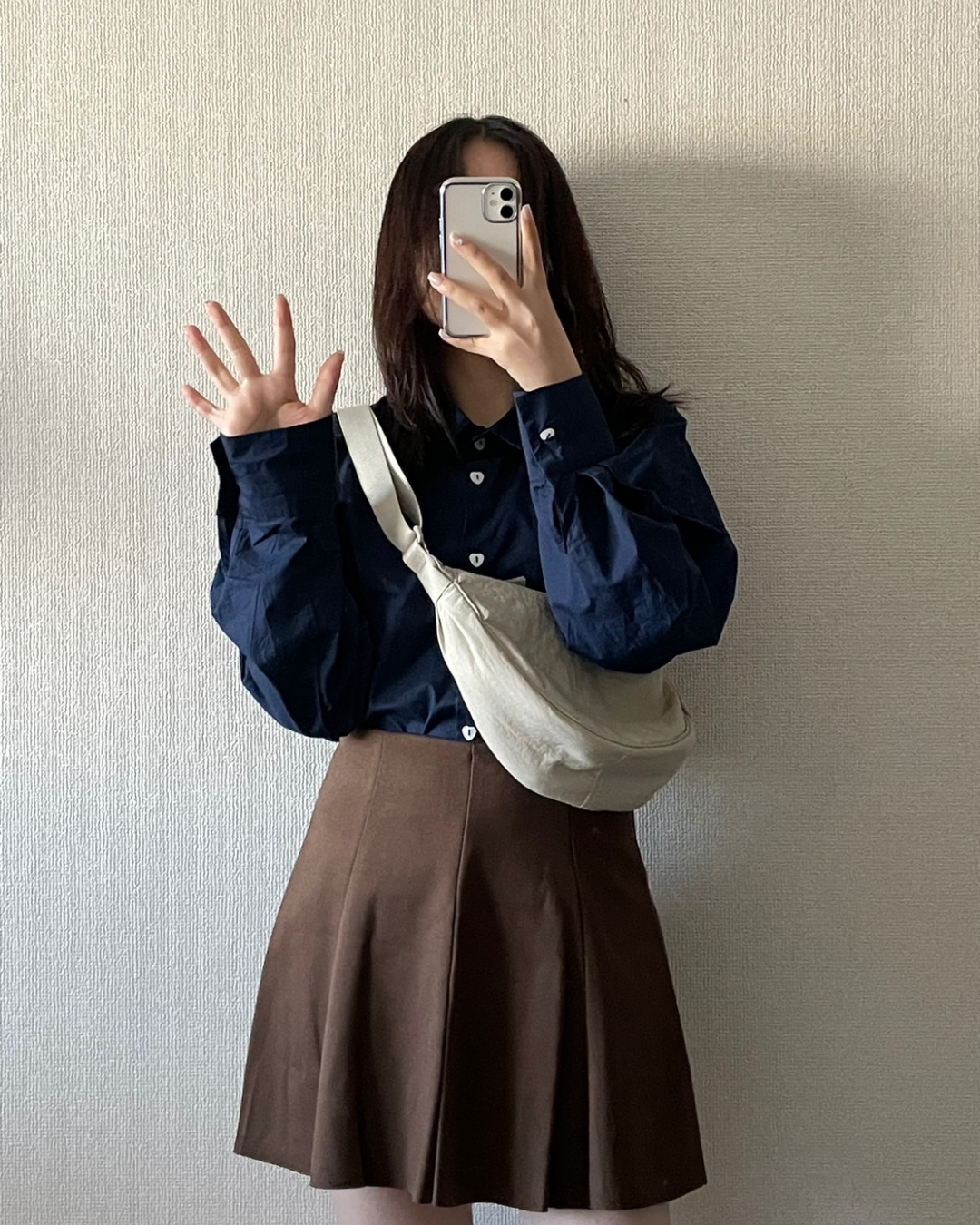 High waist wool pleated skirt I0031