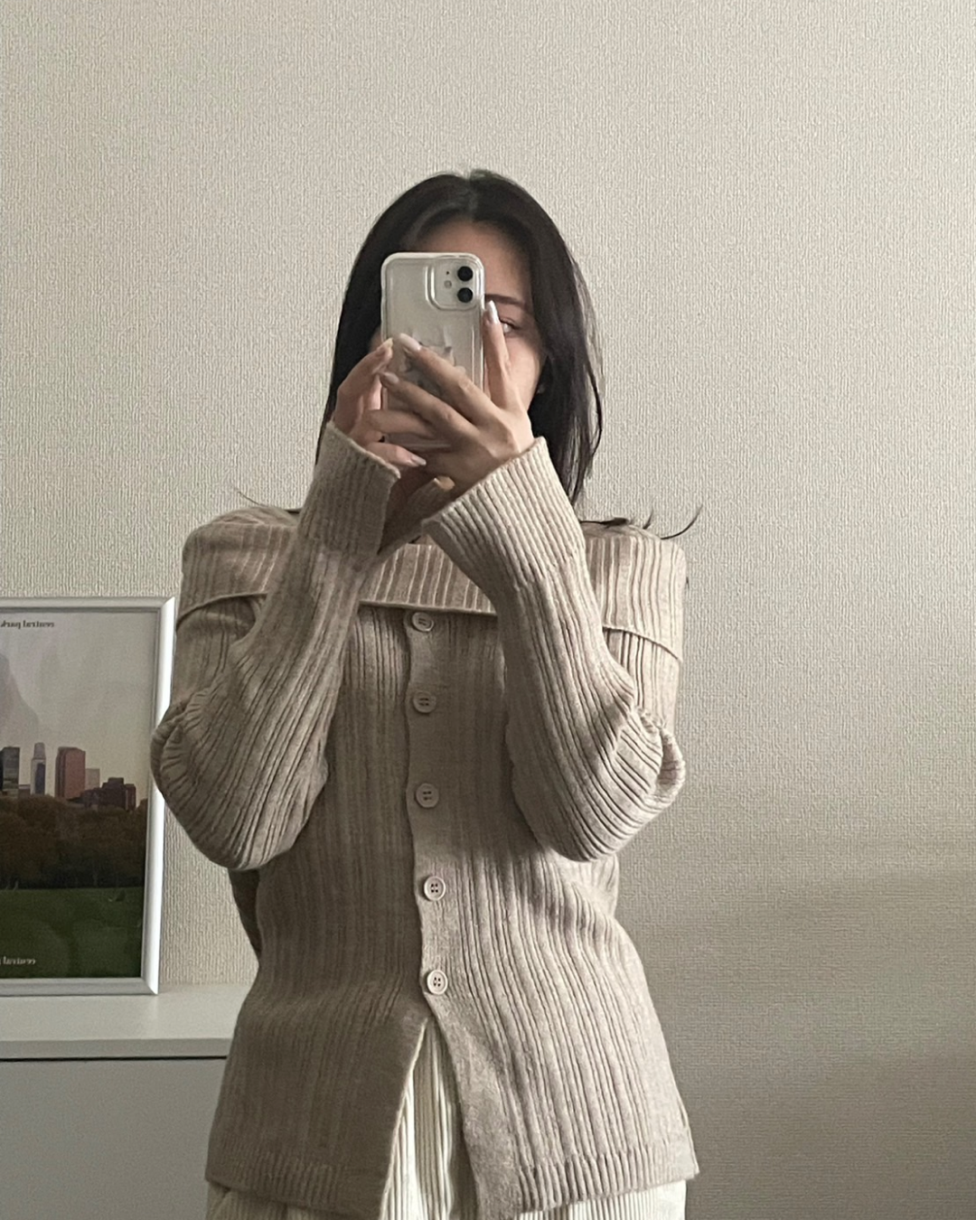 One-shoulder knit sweater I0051