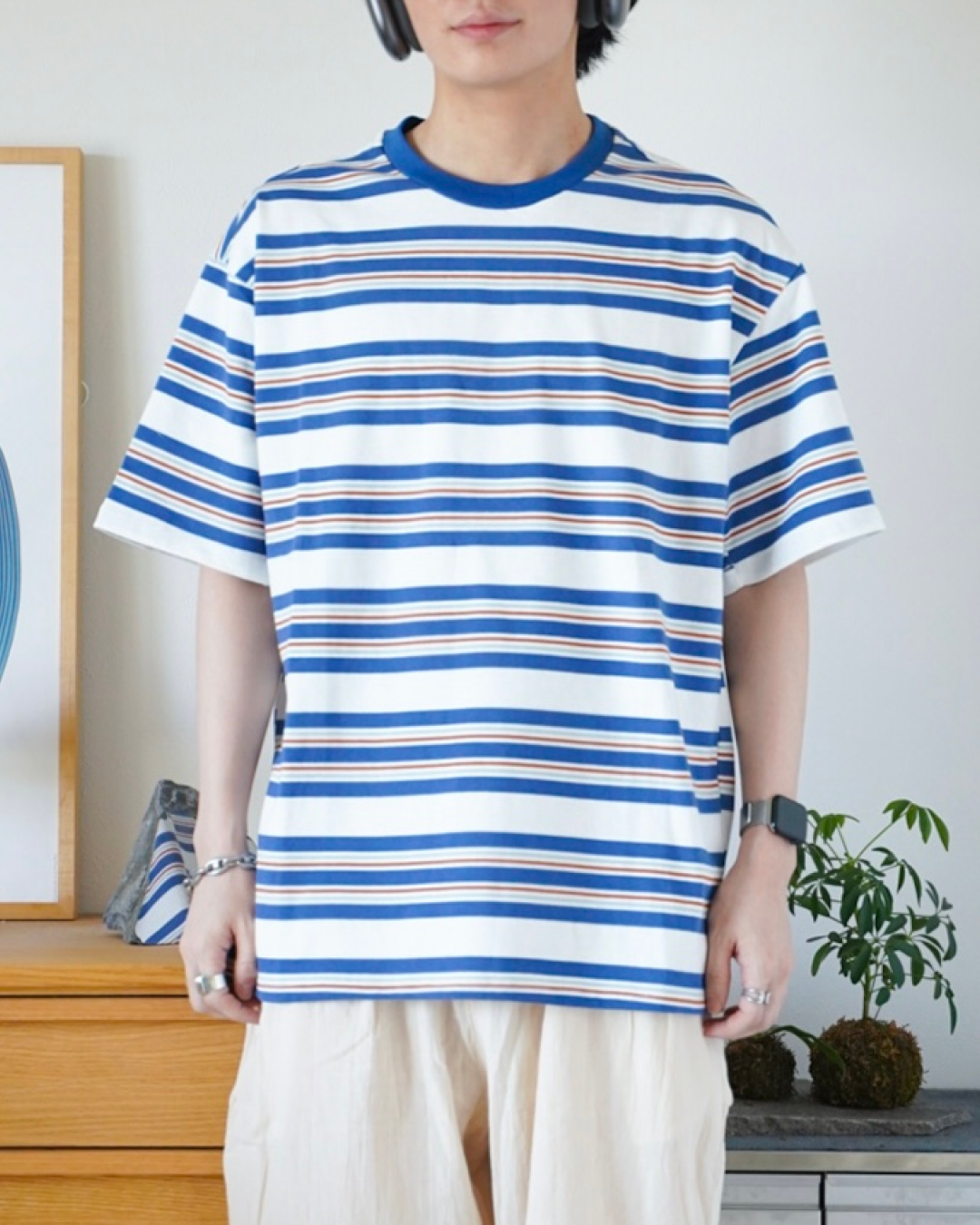 レトロボーダーハーフスリーブTシャツ
ID0016