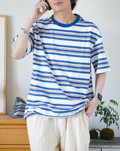 レトロボーダーハーフスリーブTシャツ
ID0016