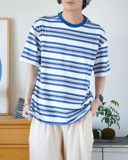 レトロボーダーハーフスリーブTシャツ
ID0016