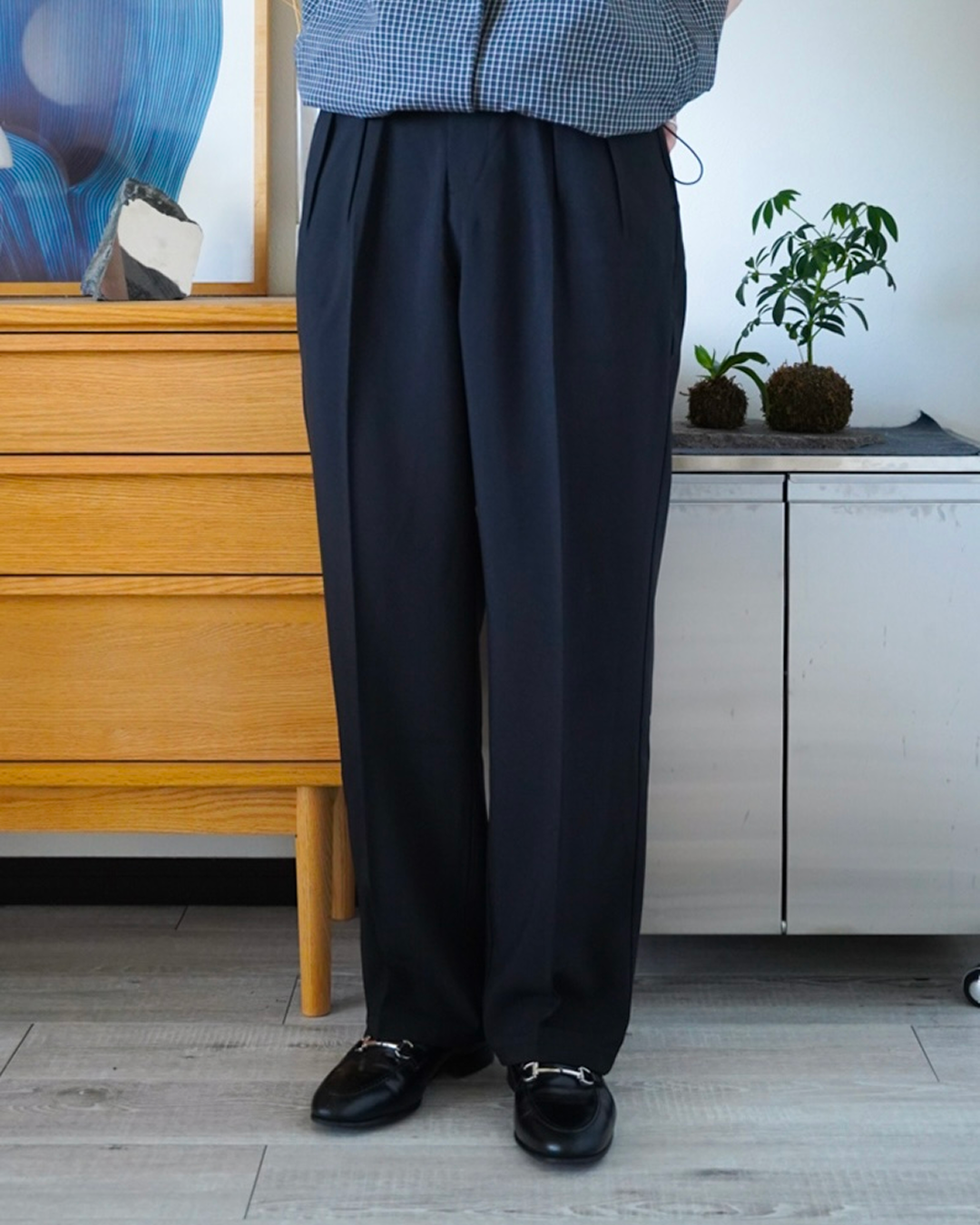 ダブルタックストレートスーツパンツ
ID0040