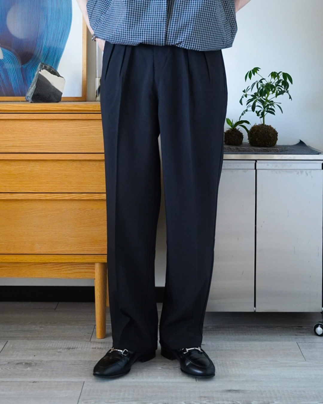 ダブルタックストレートスーツパンツ
ID0040