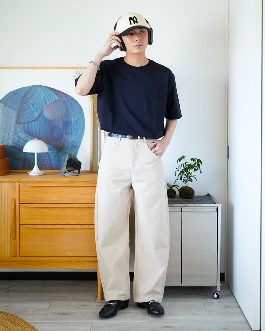 ワイドレッグカーブカジュアルパンツ
ID0043