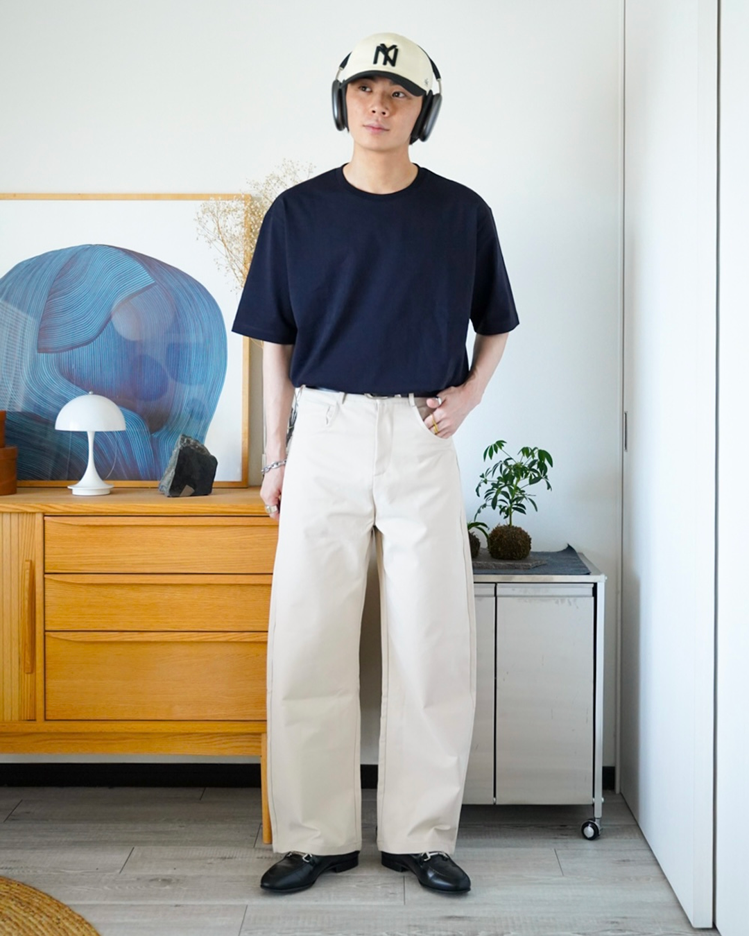 ワイドレッグカーブカジュアルパンツ
ID0043