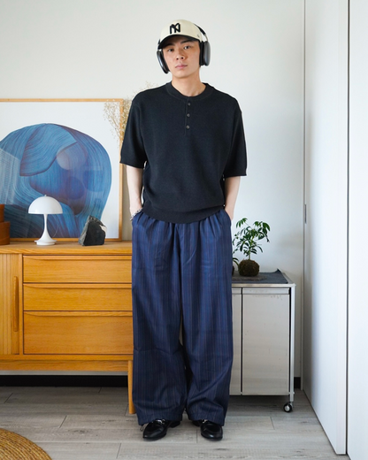 ストライプワイドレッグモップパンツ
ID0045