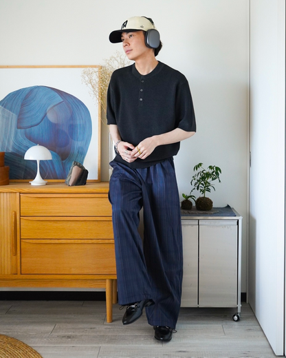 ストライプワイドレッグモップパンツ
ID0045