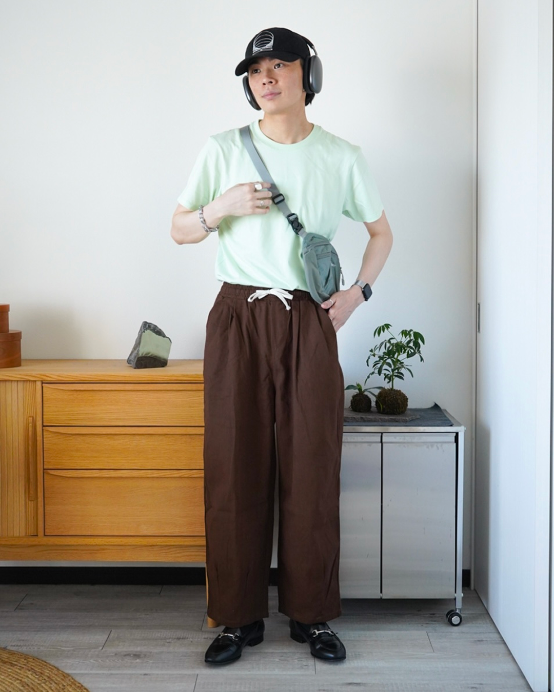 レトロコーヒーカラールーズフィットパンツ
ID0046