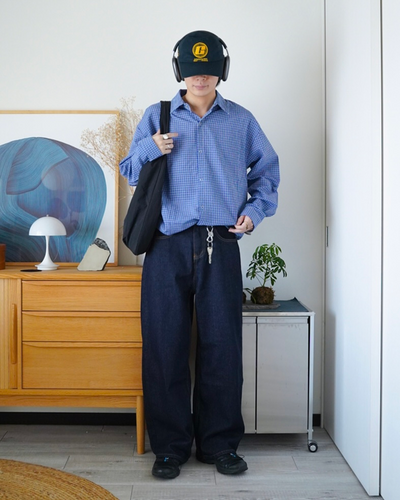 ドローコード付きチェックシャツ ID0060