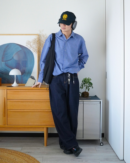 ドローコード付きチェックシャツ ID0060