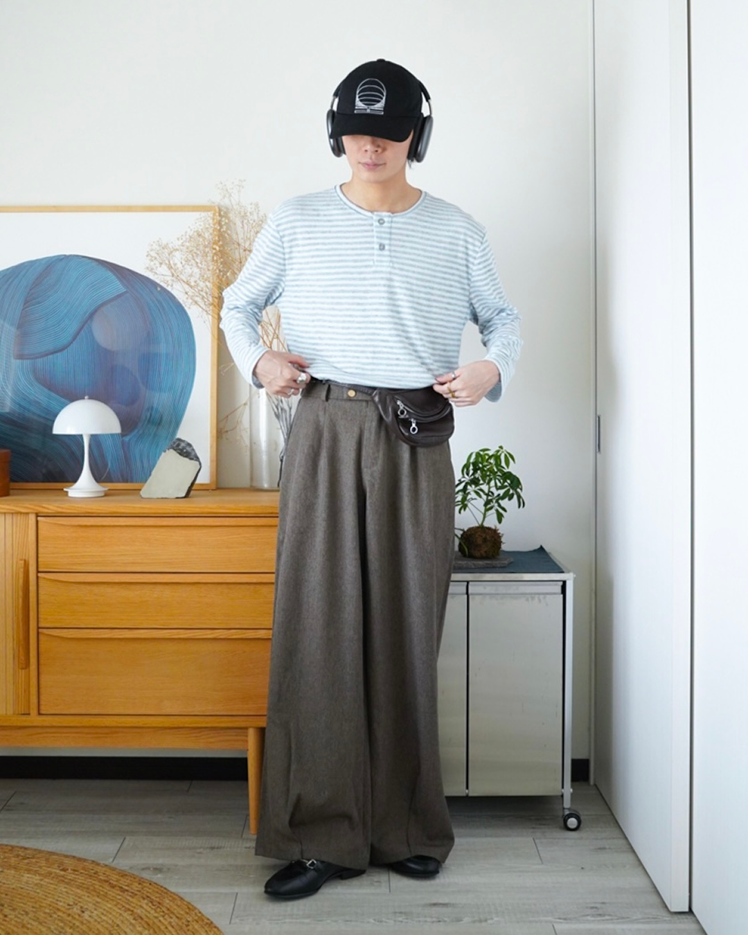 ワイドレッグモップストレートパンツ ID0061