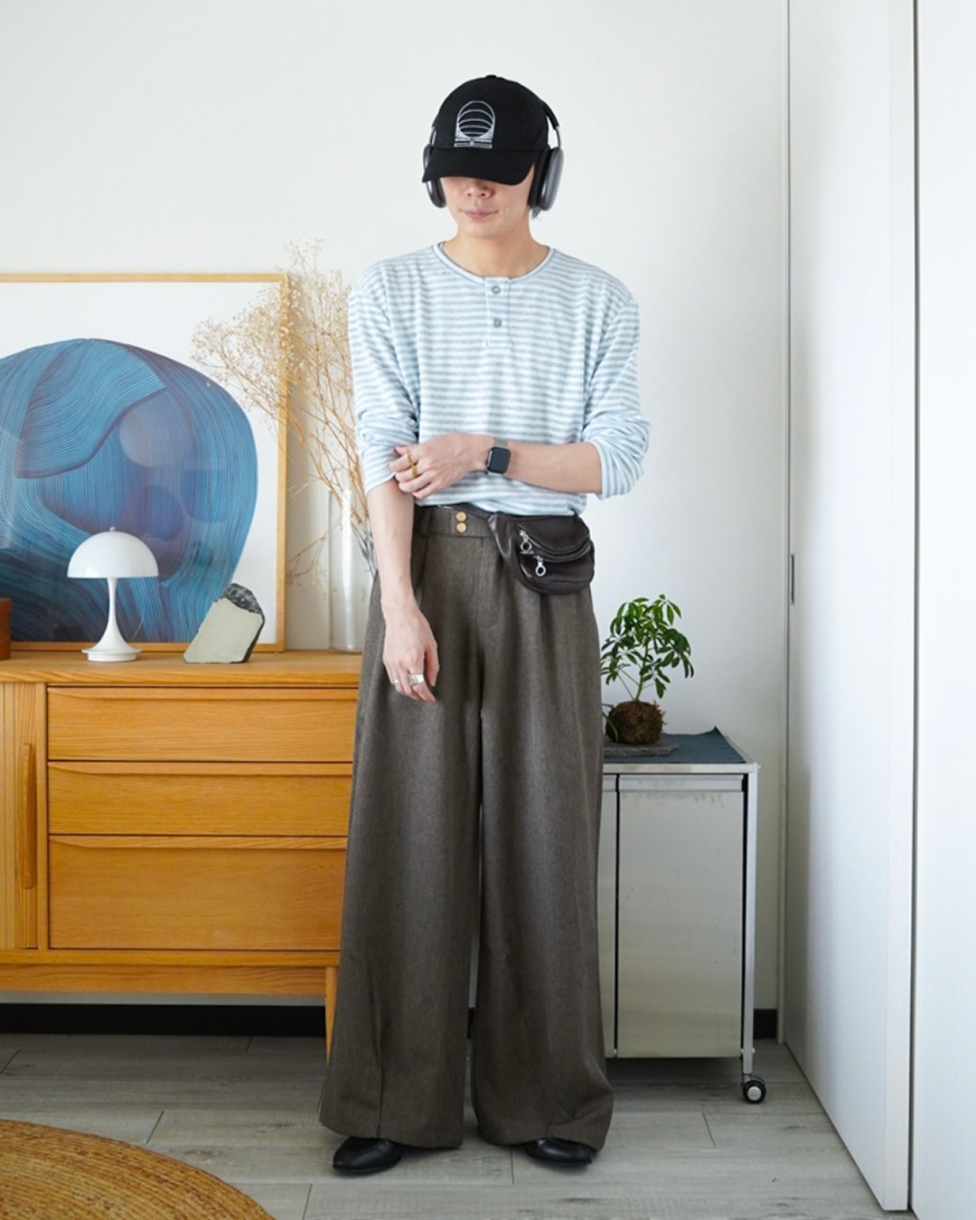 ワイドレッグモップストレートパンツ ID0061