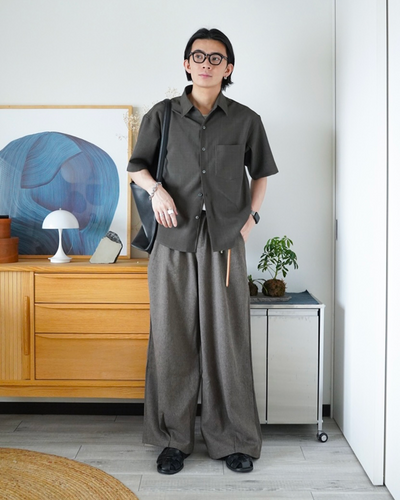 ワイドレッグモップストレートパンツ ID0061