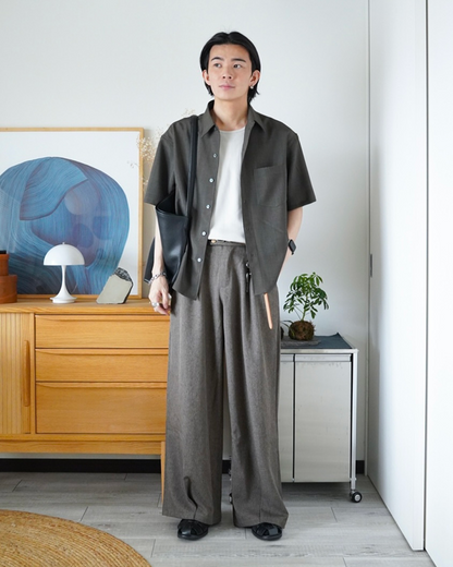 ワイドレッグモップストレートパンツ ID0061