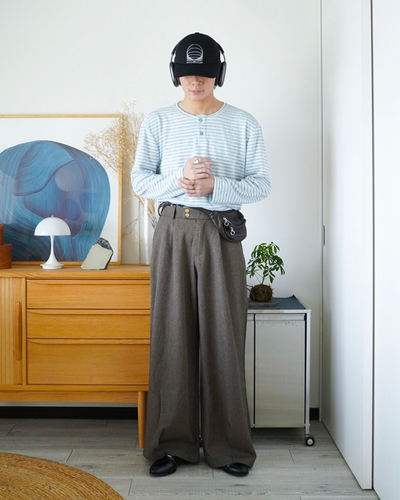 ワイドレッグモップストレートパンツ ID0061