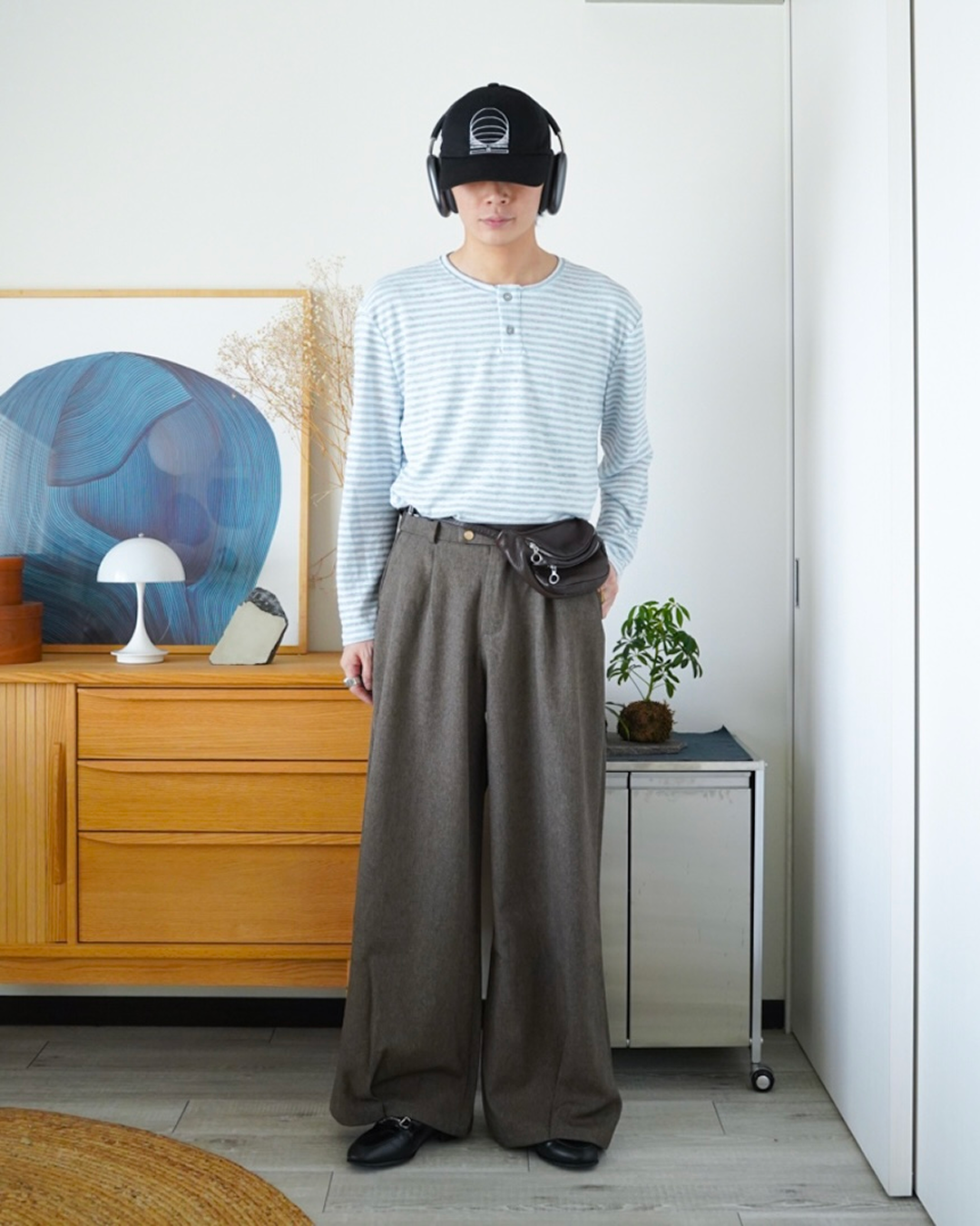 ワイドレッグモップストレートパンツ ID0061