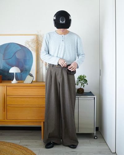 ワイドレッグモップストレートパンツ ID0061