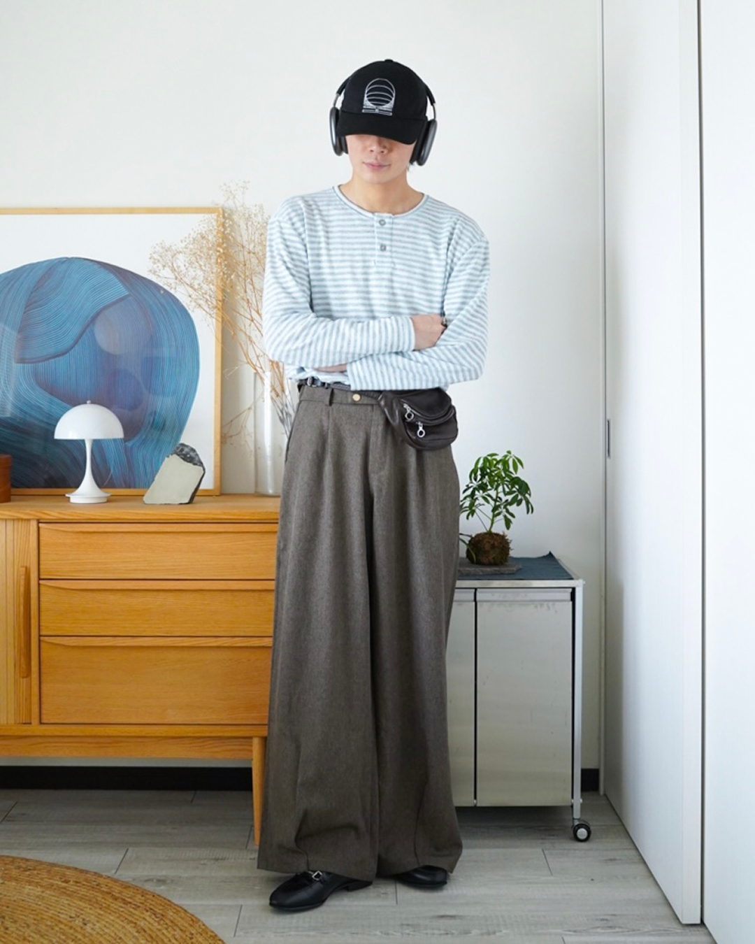 ワイドレッグモップストレートパンツ ID0061