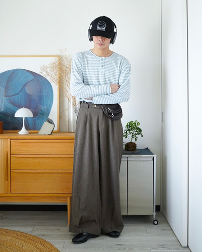 ワイドレッグモップストレートパンツ ID0061