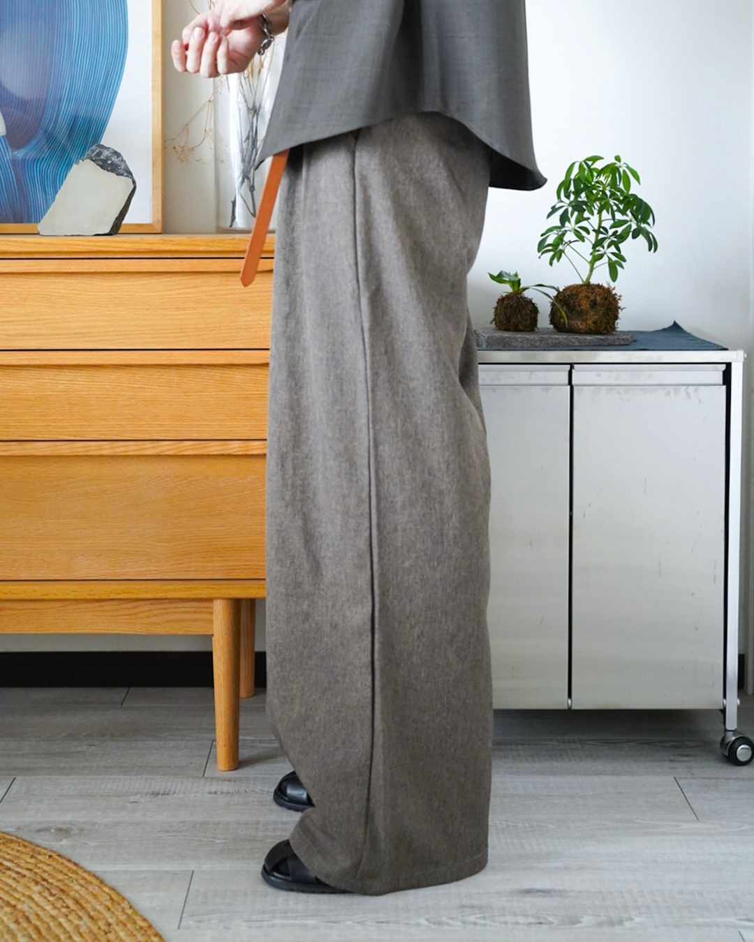 ワイドレッグモップストレートパンツ ID0061
