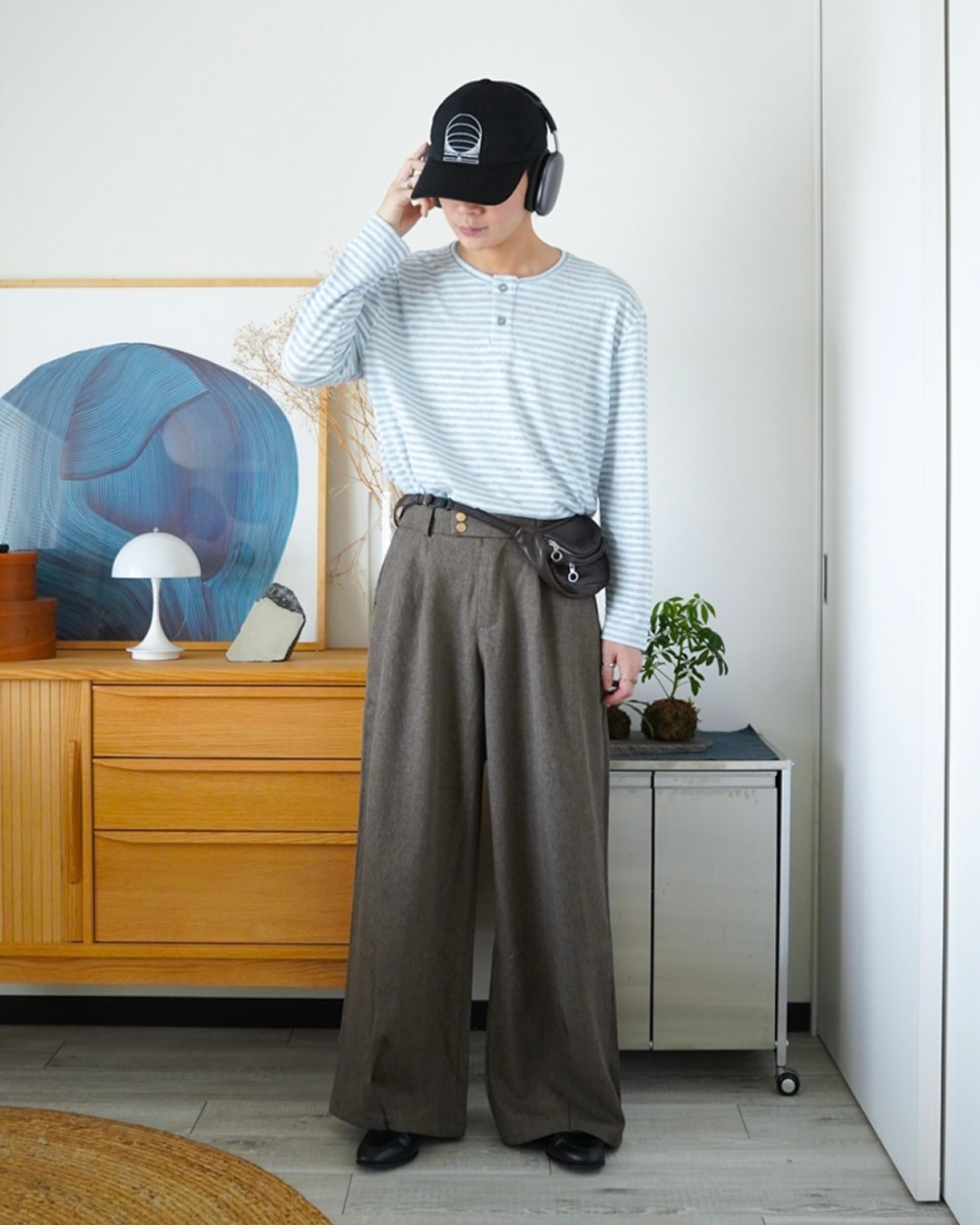 ワイドレッグモップストレートパンツ ID0061