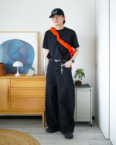 クリーンフィットワイドデニムパンツ ID0081