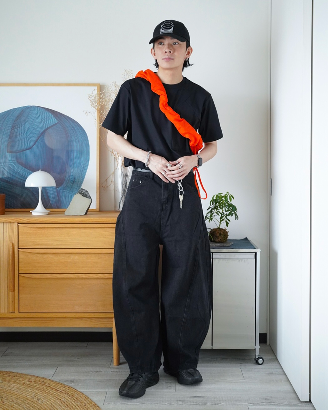 クリーンフィットワイドデニムパンツ ID0081