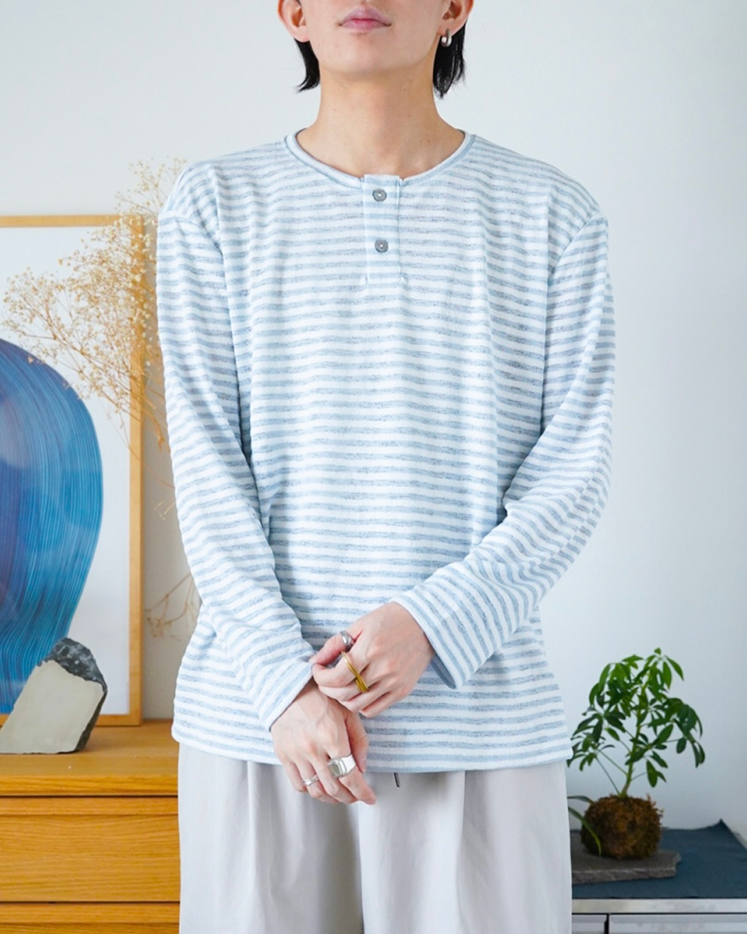 ルーズボーダーヘンリーネックロンT ID0083