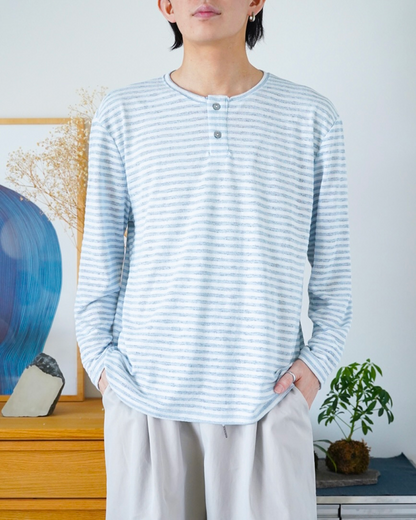 ルーズボーダーヘンリーネックロンT ID0083