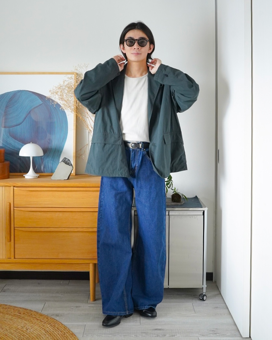 ワイドシルエットデニムパンツ ID0107
