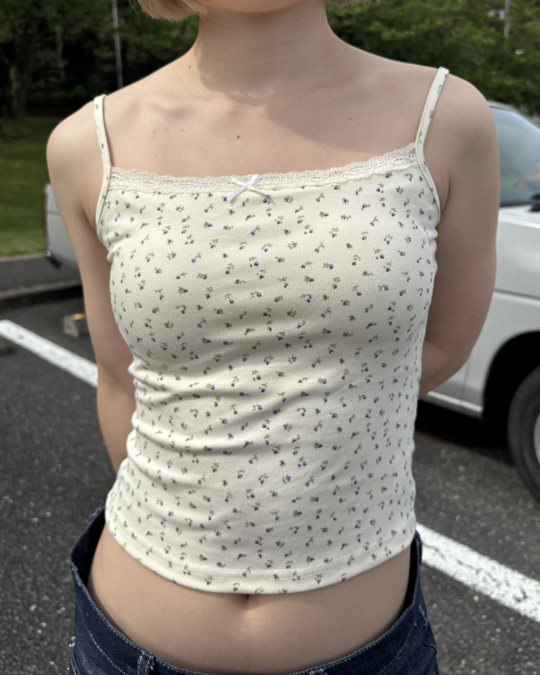 花柄キャミソール　パッド付き　
II0007