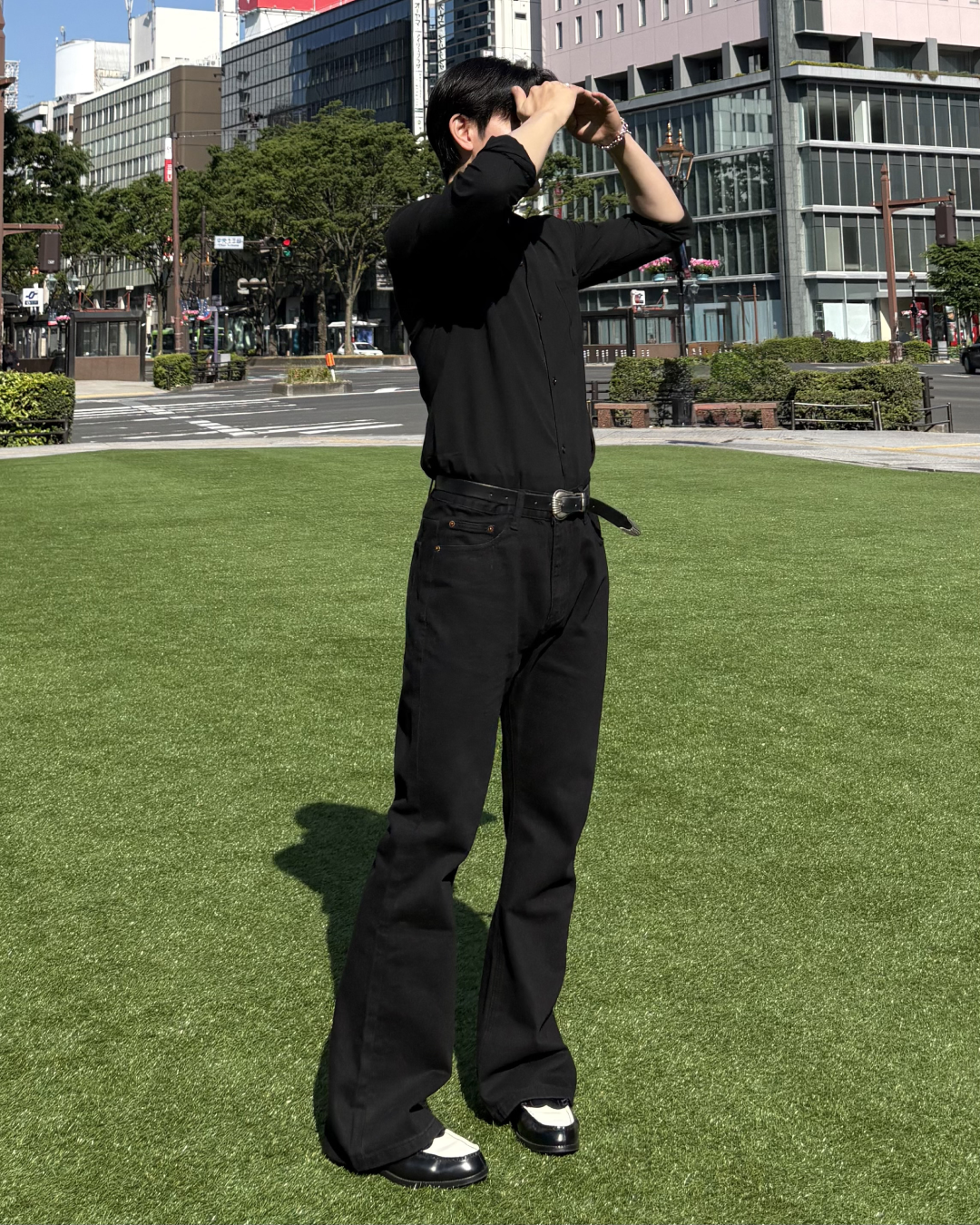 ストレートフレアブラックパンツ IK0038 – YOLO(ヨロ)|ファッション通販 ストレートフレアブラックパンツ IK0038 – YOLO(ヨロ)|ファッション通販