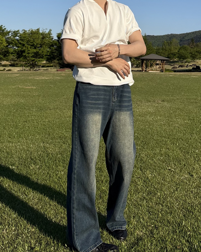 ルーズストレートワイドレッグパンツ IK0067