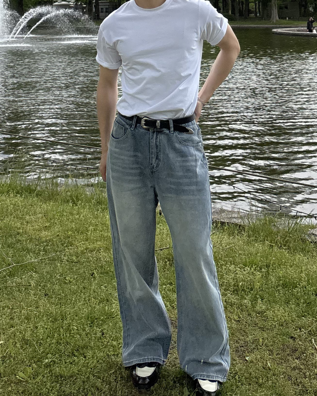 ルーズストレートワイドレッグパンツ IK0067