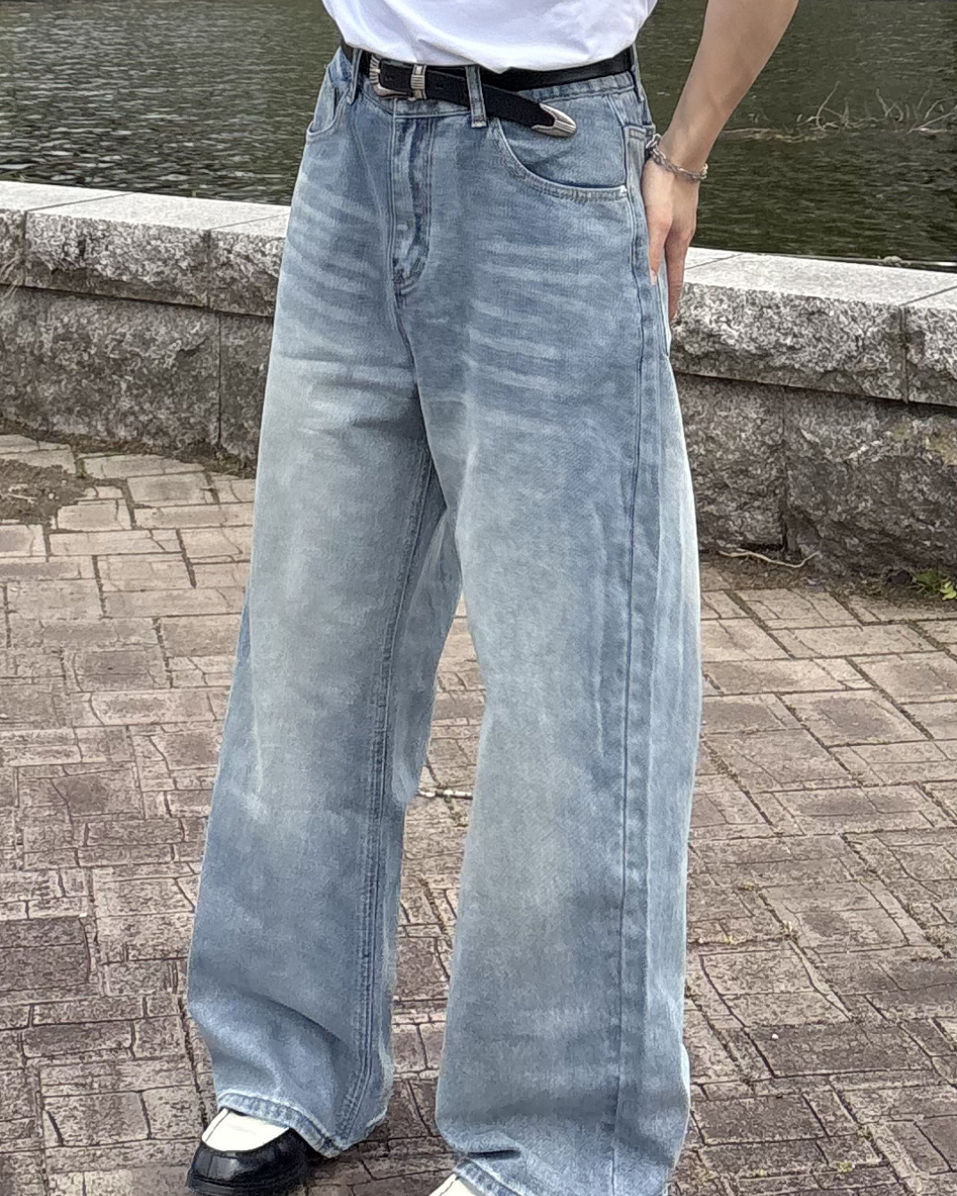 ルーズストレートワイドレッグパンツ IK0067