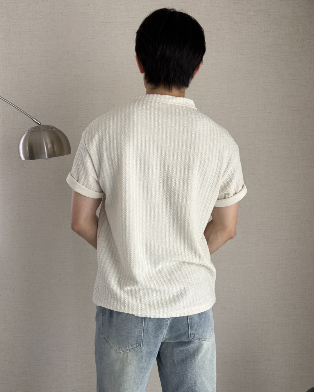 キーネックリブTシャツ IK0123