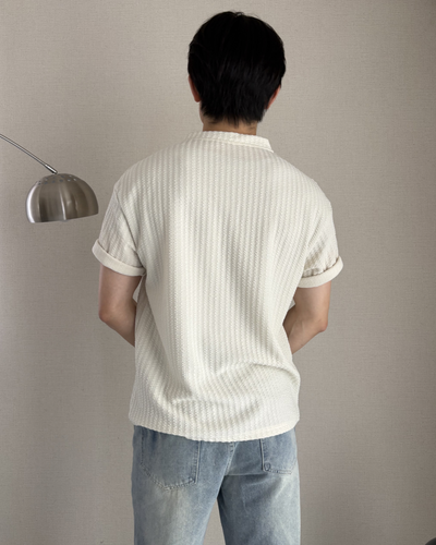 キーネックリブTシャツ IK0123