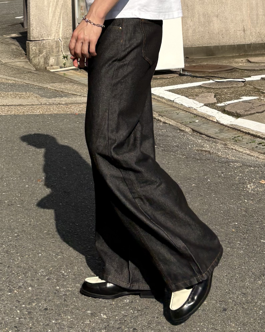 ウエストステッチワイドデニム IK0161