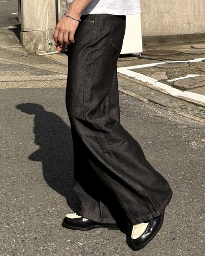 ウエストステッチワイドデニム IK0161