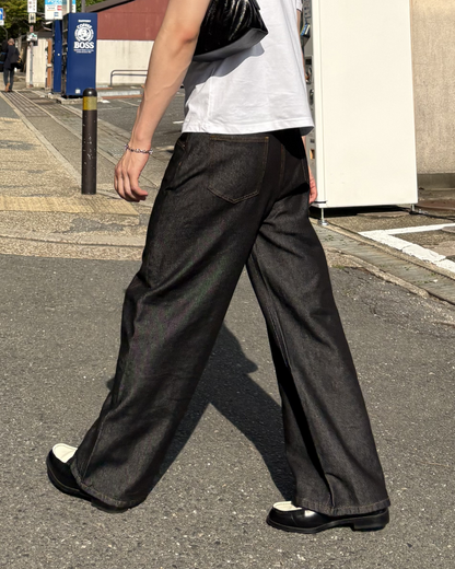 ウエストステッチワイドデニム IK0161