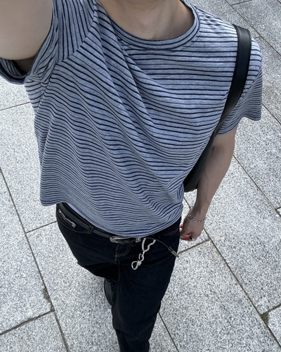 クルーネックボーダーTシャツ IK0187